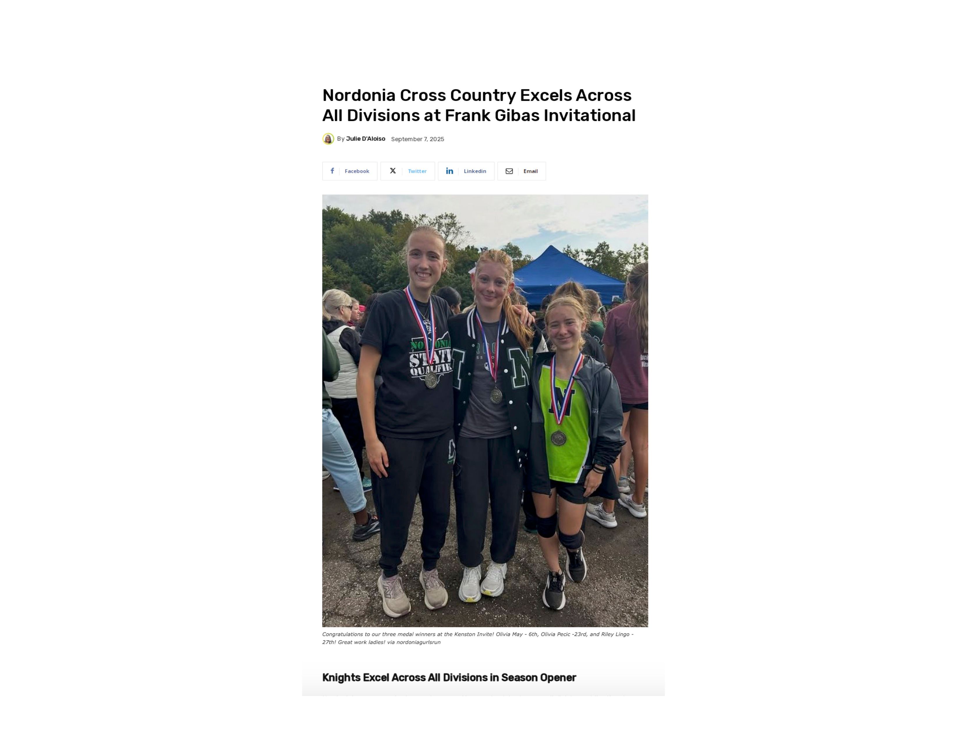 2025 09 07 Nordoniahills News Girls Cross Country Article Photo